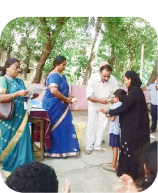 Volunteers at a community event