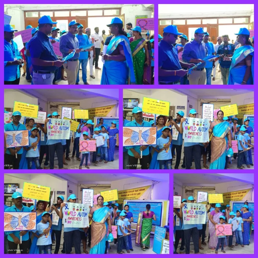World Autism Awareness Day programme with children holding awareness placards