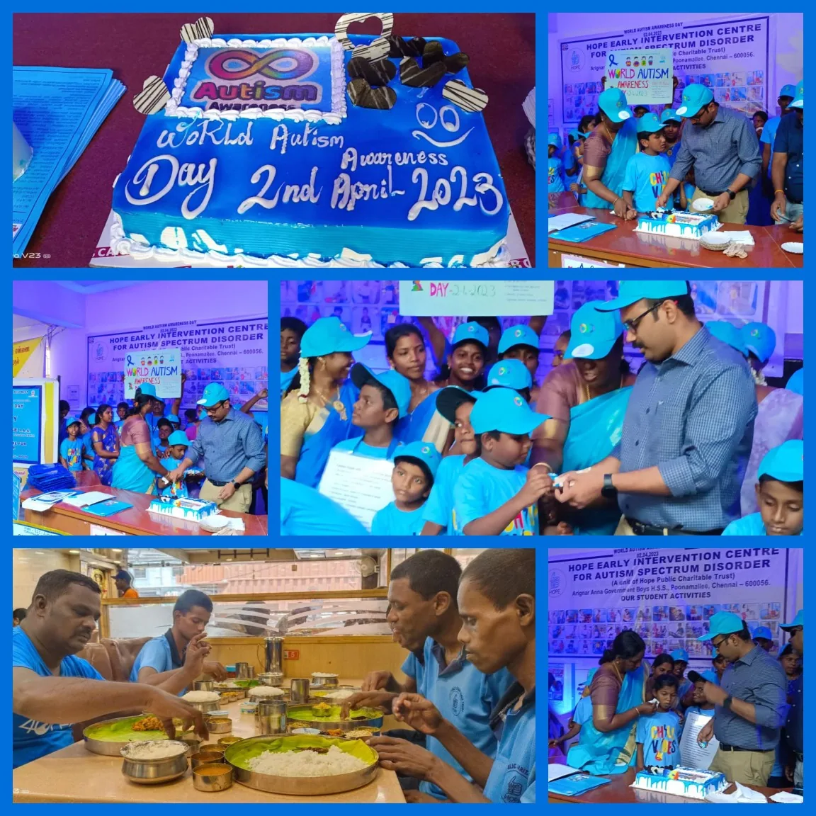 World Autism Awareness Day, 2 April 2023, cake cutting and lunch with children