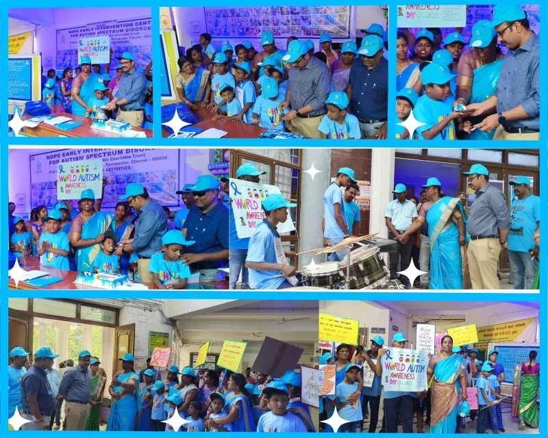 World Autism Awareness Day celebration with officials, staff and children