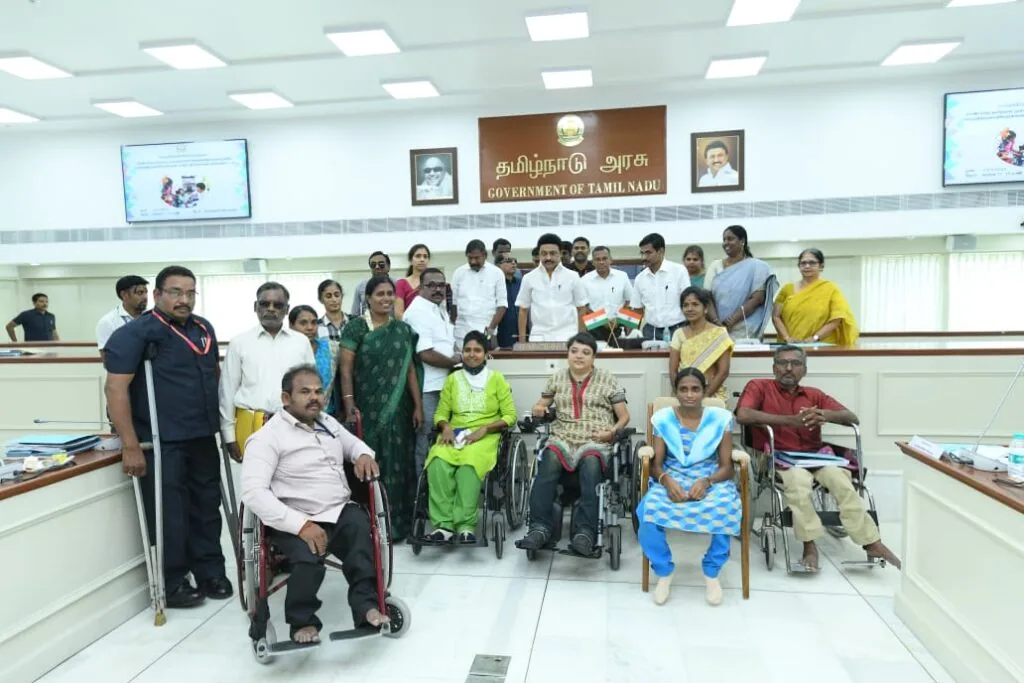 Disability meet with the Tamil Nadu Chief Minister attended by wheelchair users