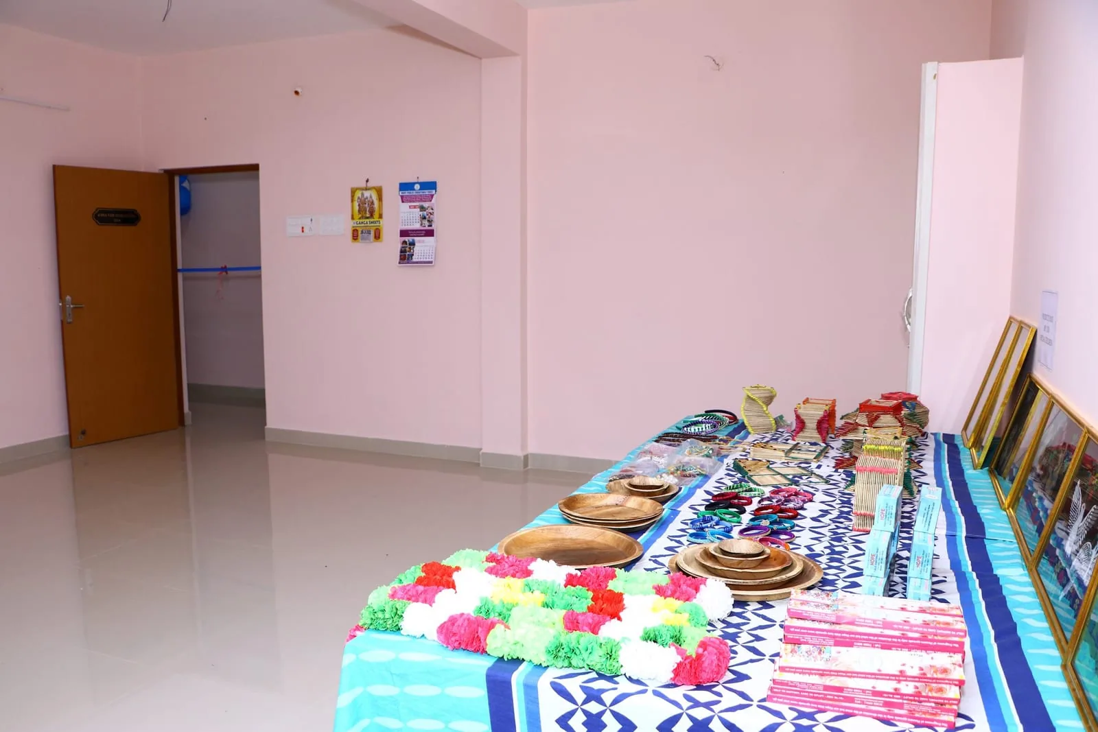 Products made by Hope Chennai trainees displayed in the vocational training centre