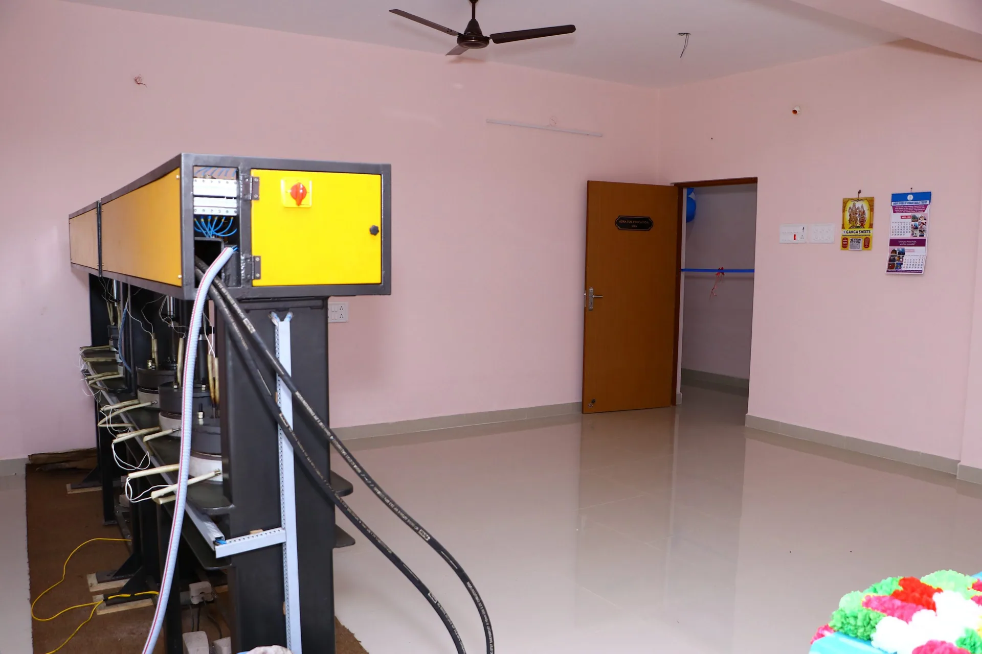 Areca leaf plate making machine at Hope Chennai's vocational training centre