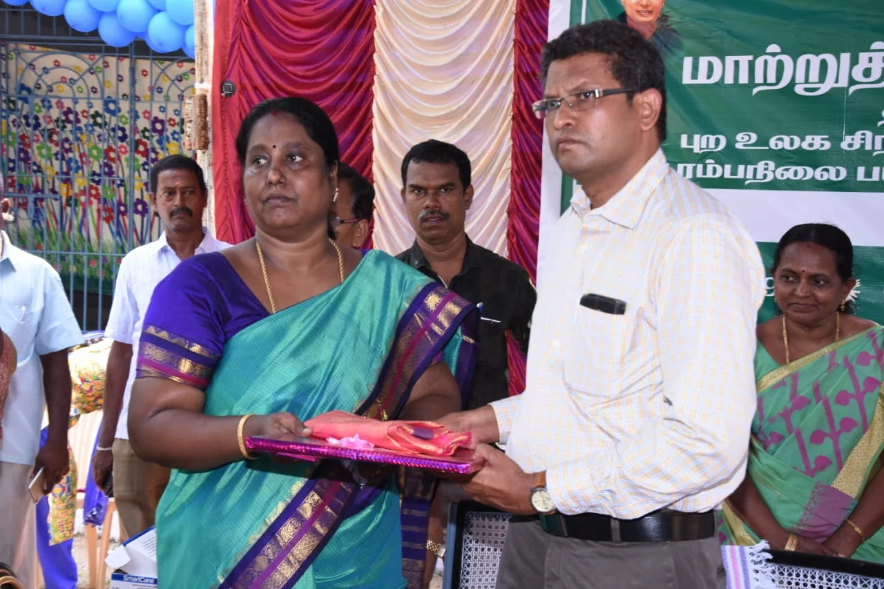 Hope Chennai founder with an official at a Tamil Nadu disability welfare event