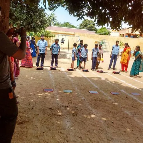 Hope Chennai children taking part in outdoor sports on the school ground