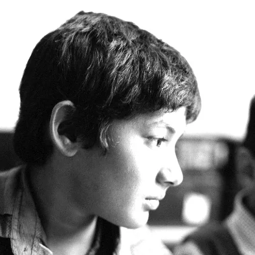Black and white portrait of a boy at Hope Chennai