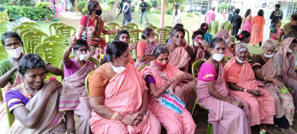 Women residents at an outdoor gathering organised by Hope Chennai