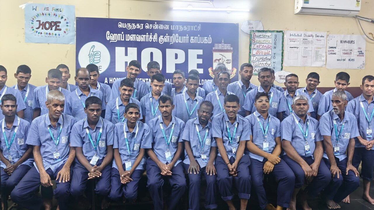 Hope Chennai residents and staff together indoors