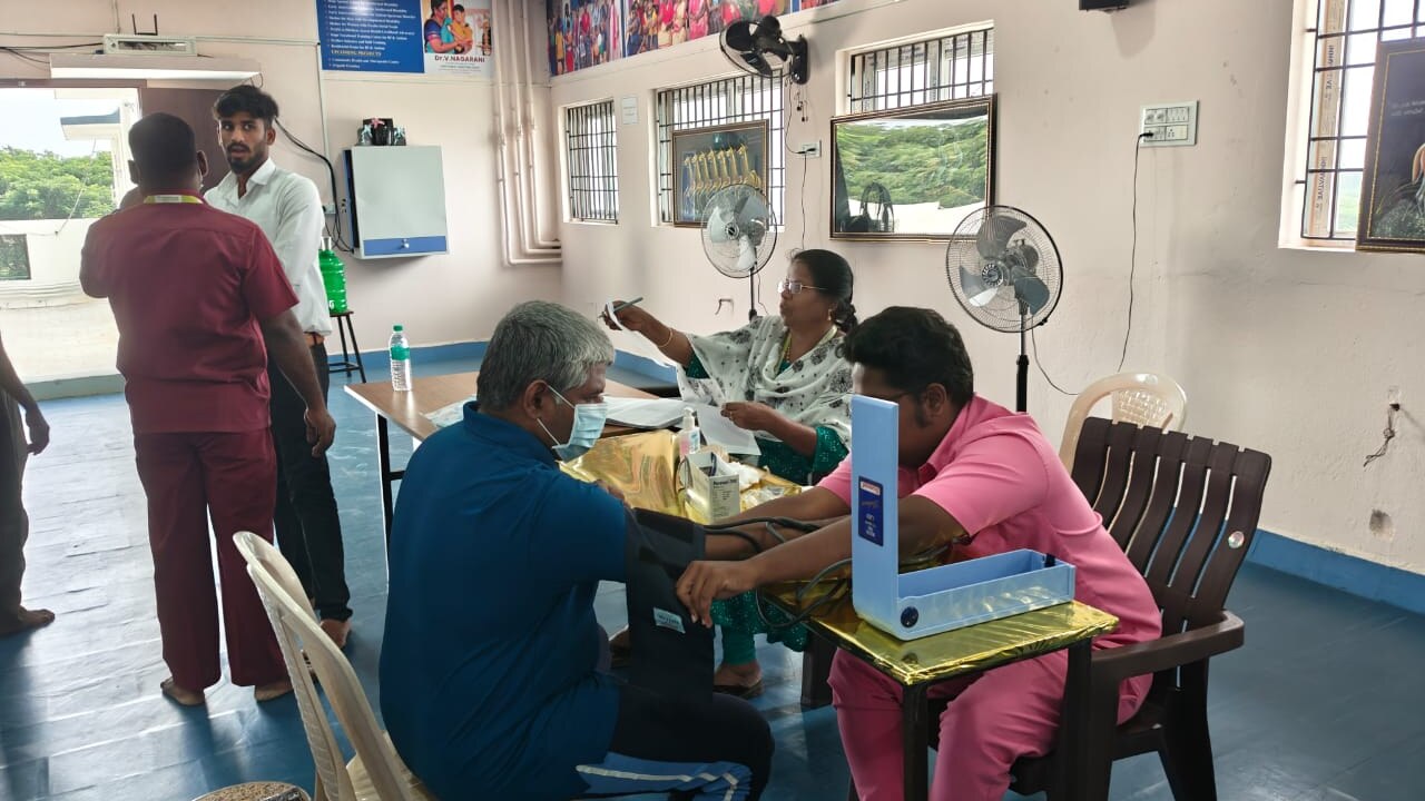 Health professional providing a checkup at Hope Chennai