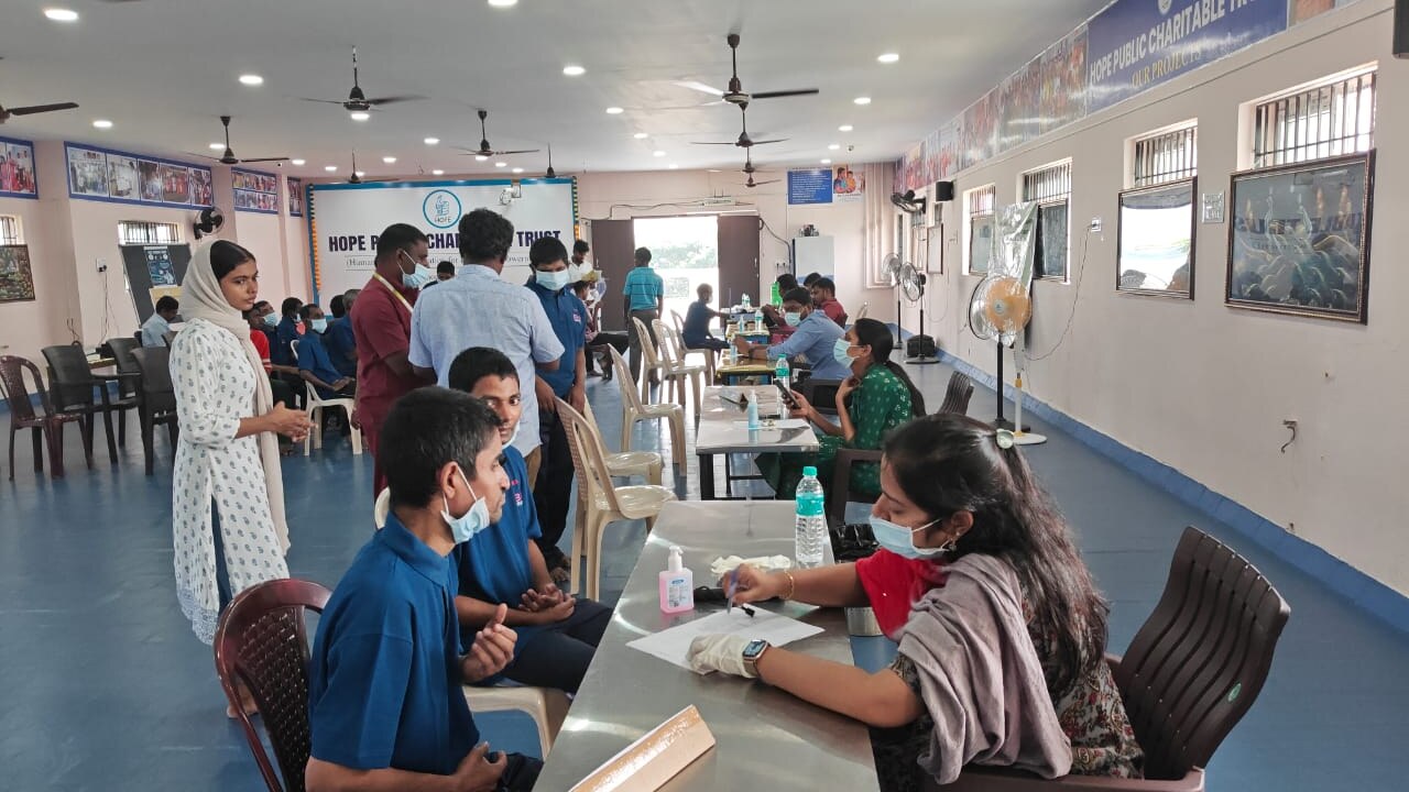 Community health camp in progress at Hope Chennai