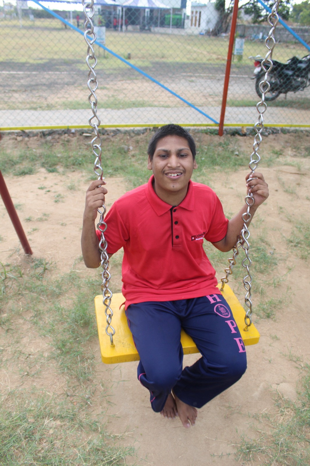Hope Chennai student enjoying outdoor playtime