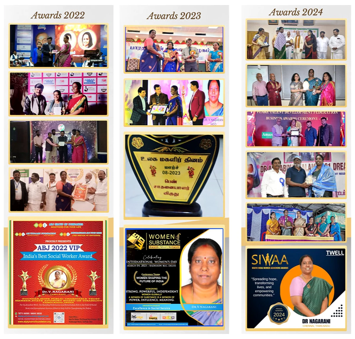 Original collage: Awards 2022, 2023 and 2024