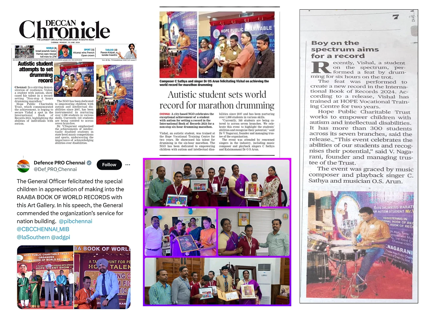 Original collage: 2024 news coverage of Hope students' world records