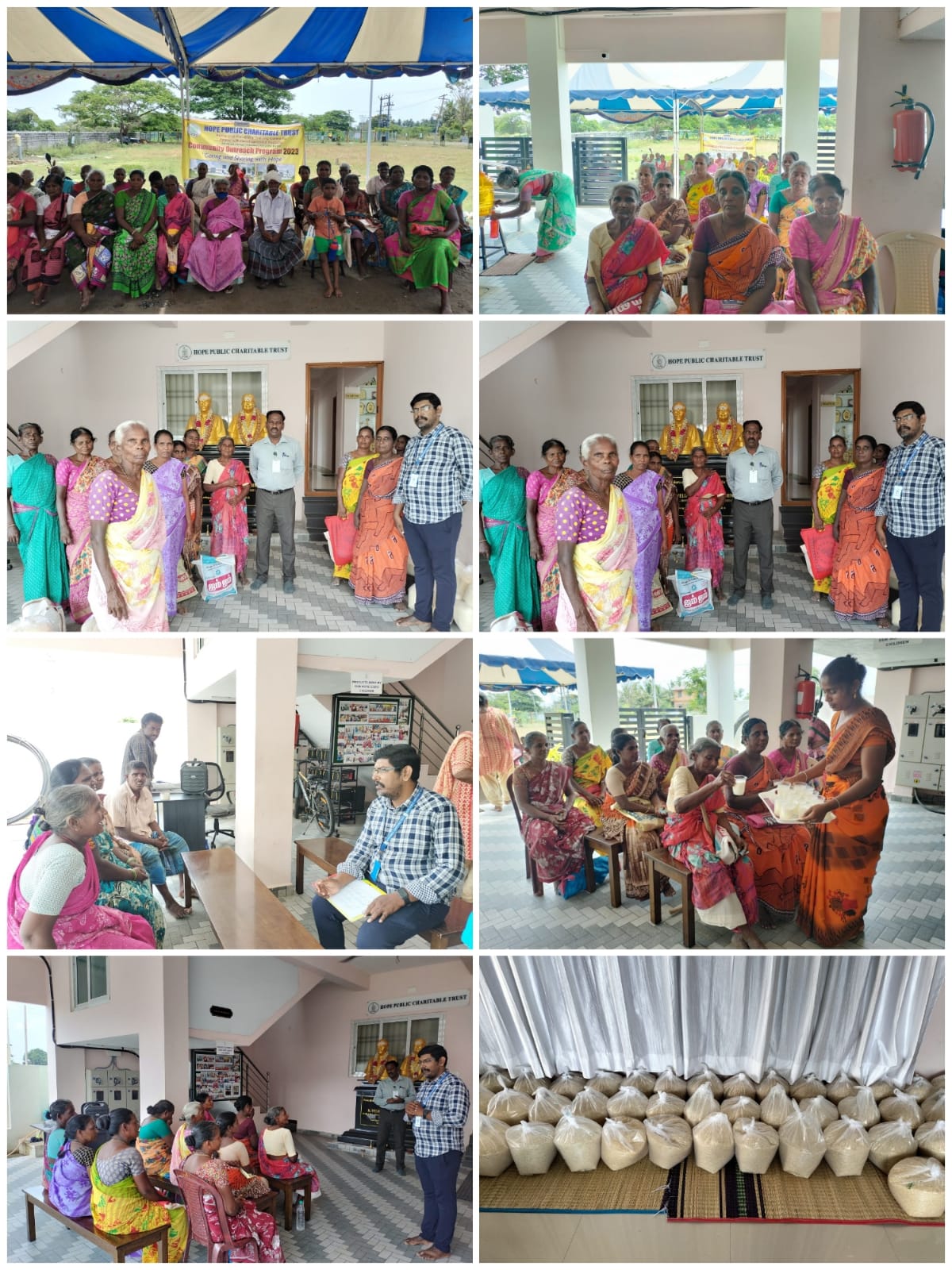 Hope chennai Trust distributes rice for 60 older women may 2023