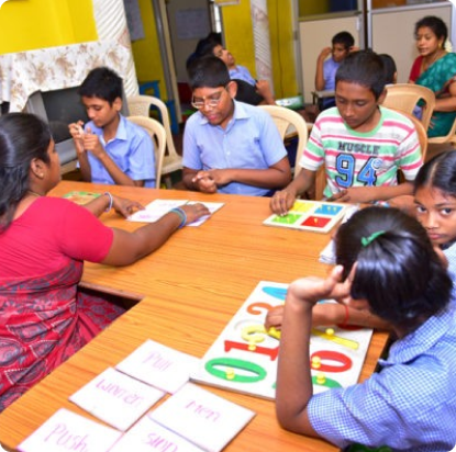 The founder with shelter home students