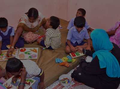 Children at Hope's Early Intervention Centre engaging in play-based learning activities