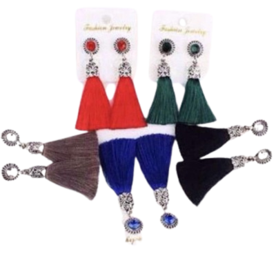 Set of 5 handmade tassel earrings
