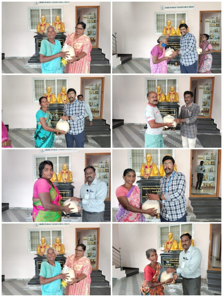 hope chennai trust distributed for rice at annambedu
