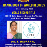 HOPE PUBLIC CHARITABLE TRUST SETS A WORLD RECORD IN RAABA BOOK OF WORLD RECORDS